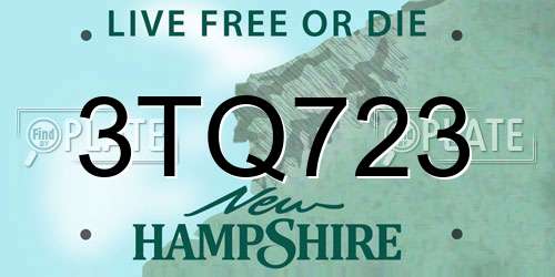 3TQ723 New Hampshire License Plate