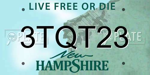 3TQT23 New Hampshire License Plate