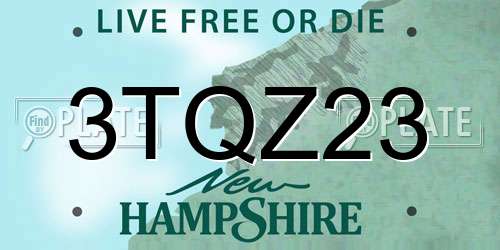 3TQZ23 New Hampshire License Plate