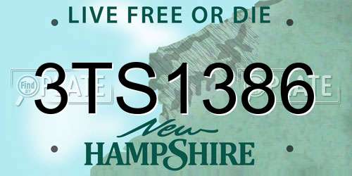 3TS1386 New Hampshire License Plate