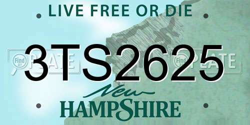 3TS2625 New Hampshire License Plate