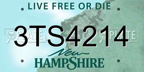 3TS4214 New Hampshire License Plate
