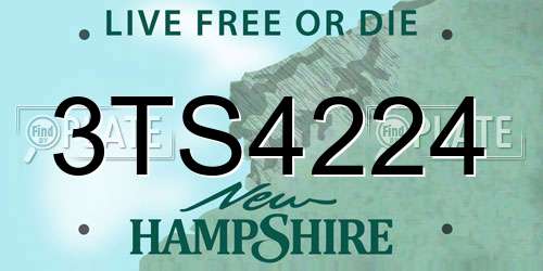 3TS4224 New Hampshire License Plate