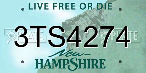 3TS4274 New Hampshire License Plate