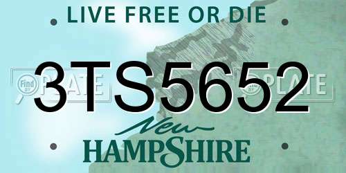 3TS5652 New Hampshire License Plate
