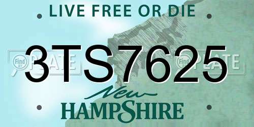 3TS7625 New Hampshire License Plate