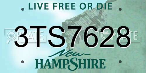 3TS7628 New Hampshire License Plate
