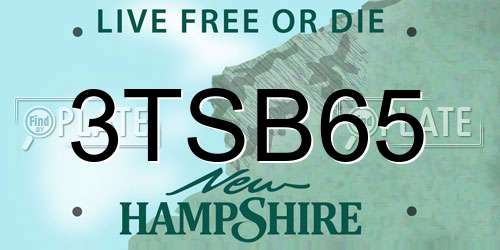 3TSB65 New Hampshire License Plate