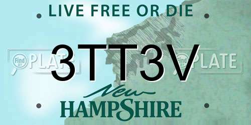 3TT3V New Hampshire License Plate