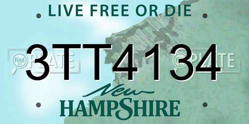 3TT4134 New Hampshire License Plate