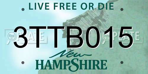3TTB015 New Hampshire License Plate