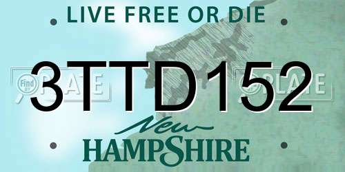 3TTD152 New Hampshire License Plate