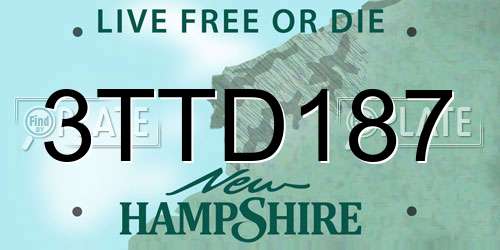 3TTD187 New Hampshire License Plate