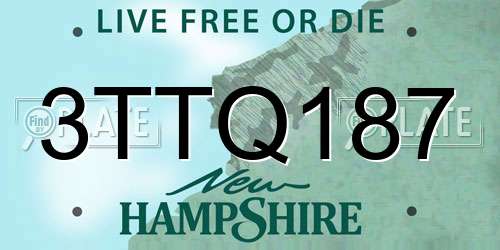 3TTQ187 New Hampshire License Plate