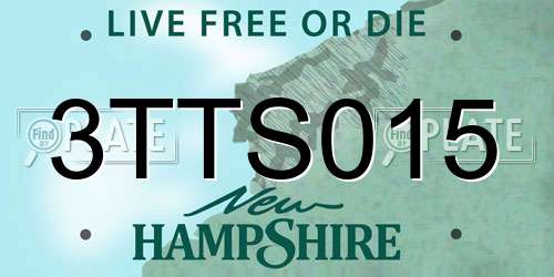 3TTS015 New Hampshire License Plate