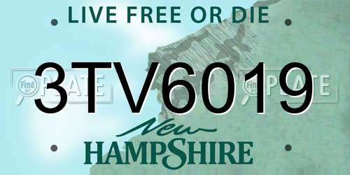 3TV6019 New Hampshire License Plate