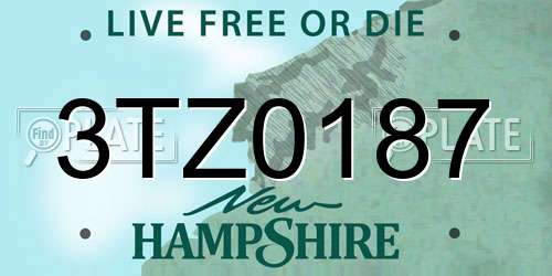 3TZ0187 New Hampshire License Plate