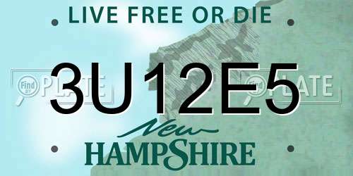 3U12E5 New Hampshire License Plate