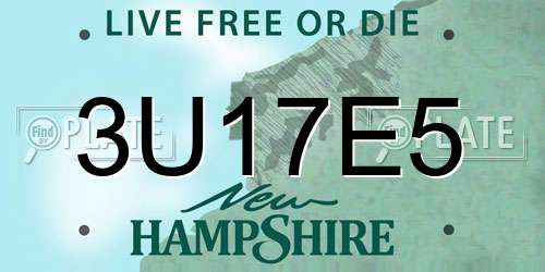 3U17E5 New Hampshire License Plate
