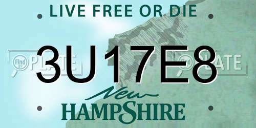 3U17E8 New Hampshire License Plate