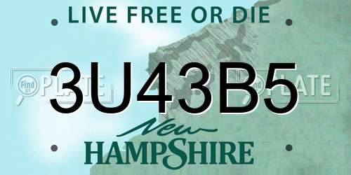 3U43B5 New Hampshire License Plate