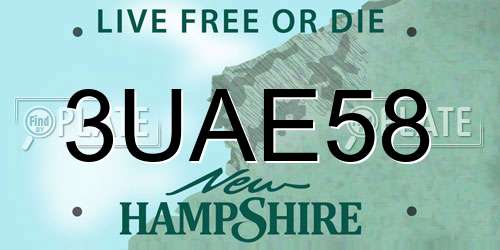 3UAE58 New Hampshire License Plate