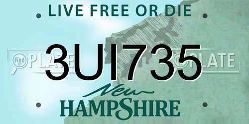 3UI735 New Hampshire License Plate