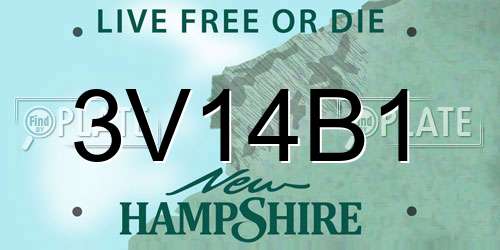 3V14B1 New Hampshire License Plate