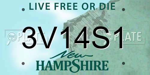 3V14S1 New Hampshire License Plate