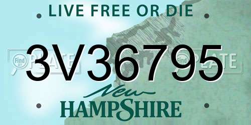 3V36795 New Hampshire License Plate