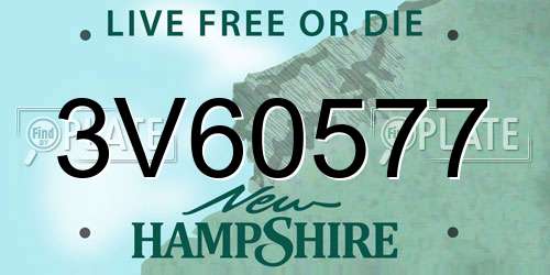 3V60577 New Hampshire License Plate