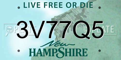 3V77Q5 New Hampshire License Plate