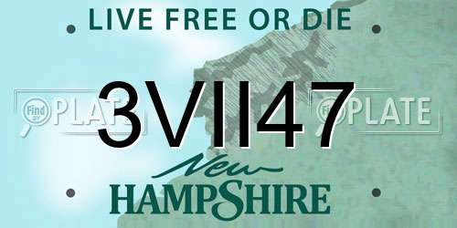 3VII47 New Hampshire License Plate