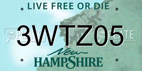 3WTZ05 New Hampshire License Plate