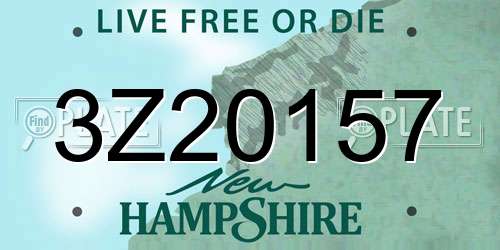 3Z20157 New Hampshire License Plate
