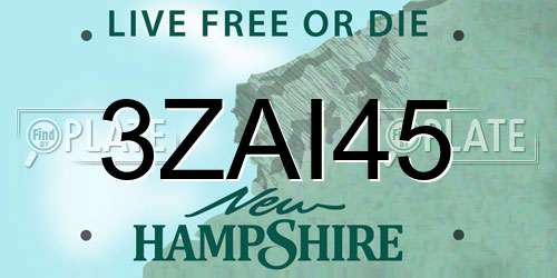 3ZAI45 New Hampshire License Plate