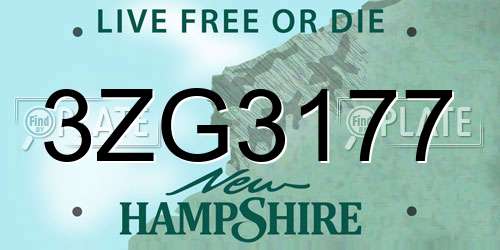 3ZG3177 New Hampshire License Plate
