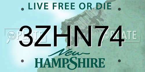 3ZHN74 New Hampshire License Plate