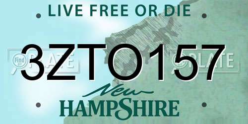 3ZTO157 New Hampshire License Plate