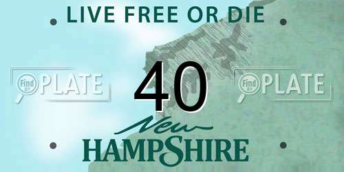 40 New Hampshire License Plate
