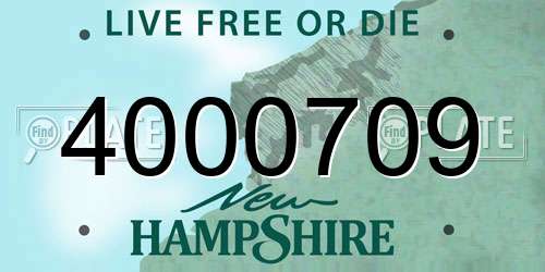 4000709 New Hampshire License Plate