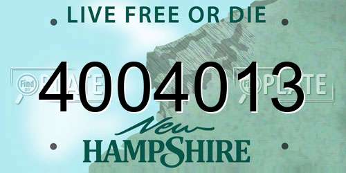 4004013 New Hampshire License Plate