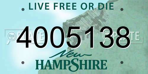 4005138 New Hampshire License Plate