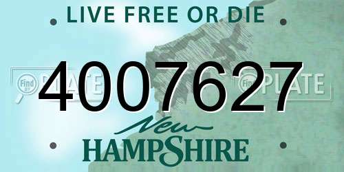 4007627 New Hampshire License Plate