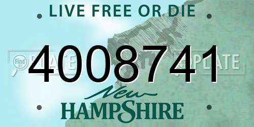 4008741 New Hampshire License Plate