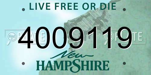 4009119 New Hampshire License Plate