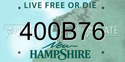 400B76 New Hampshire License Plate