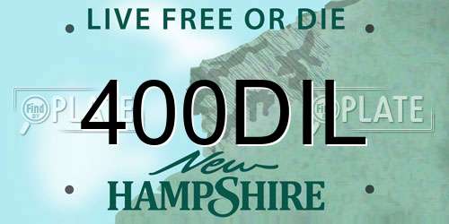 400DIL New Hampshire License Plate