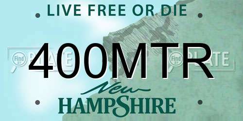 400MTR New Hampshire License Plate
