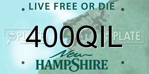 400QIL New Hampshire License Plate